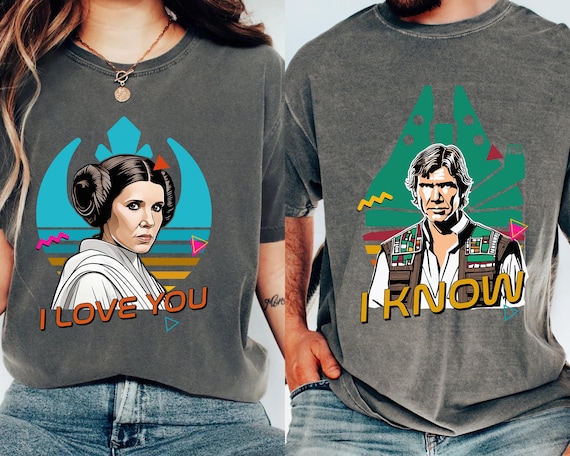 Princess Leia Han Solo I Love You I Know Comfort Colors Shirt