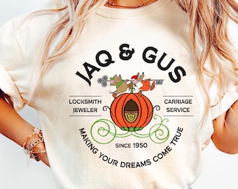 Jaq & Gus Mouse Locksmith Jeweler Carriage Service Comfort Colors T-shirt, Cinderella Pumpkin Carriage, Disney Friends Tee, Disneyland Trip