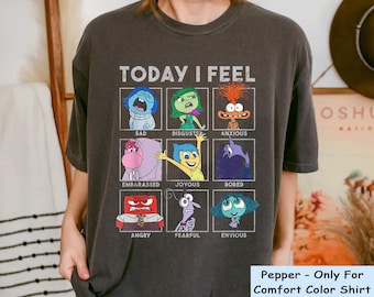 Inside Out 2 Current Mood Comfort Colors T-shirt, Anger Joy Sadness, Disney Emotions Shirt, Mental Health, Speech Therapy, Disneyland Trip