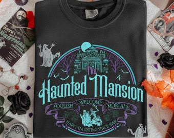 Hitchhiking Ghosts Madame Leota Welcome Foolish Mortals T-shirt, Disney The Haunted Mansion Shirt, Disney Halloween Matching Trip Outfits