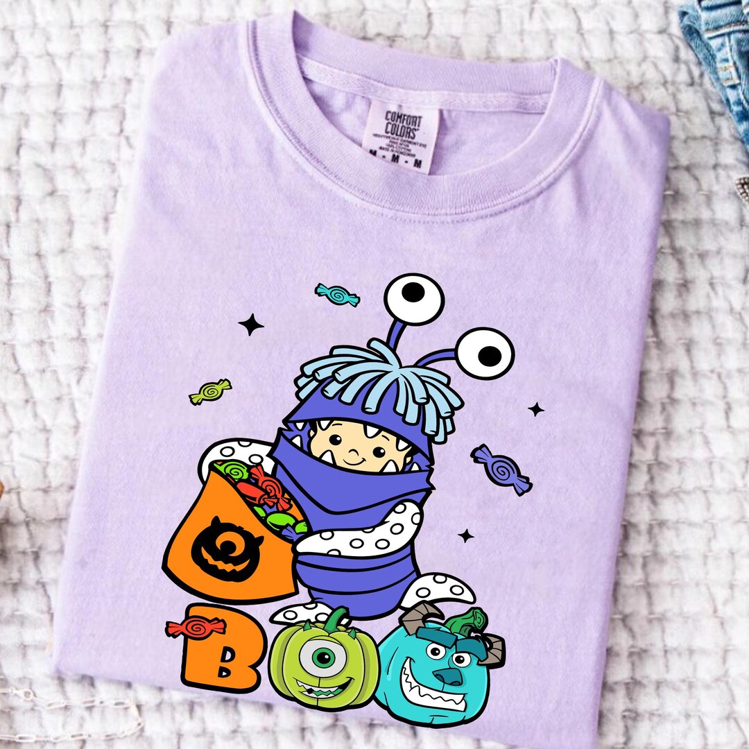 Monster Inc Boo Halloween Mike Sulley Pumpkin Big Face Costume Comfort  Colors T-shirt, Disney Halloween Friends Matching Tee, Spooky Season