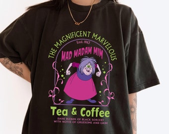 The Marvelous Madam Mim Tea & Coffee Comfort Color Shirt, Sword In The Stone Disney Villains T-shirt, Disneyland Family Trip, Magic Kingdom
