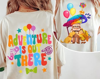 Two Sided  Up House Balloons Adventure Is Out There T-shirt, Carl Russell Dug Kevin, Retro Disney Comfort Colors Shirt, Disneyland Trip