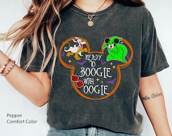 Mickey Oogie Pluto Zero Dog Ready To Oogie With Boogie Bash Comfort Colors T-shirt, Disney Halloween Friends Shirt, Disneyland Spooky Season