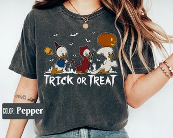 Trick Or Treat Huey Dewey Louie Shirt, Disney Ducktales Halloween T-shirt, Mickey's Not So Scary Halloween Party, Disneyland Family Trip