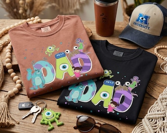Custom Name Dad Monster Inc Themed Shirt, Personalized Dad Monster Inc T-shirt, Daddy Birthday Tee, Disney Family Matching Trip Outfits