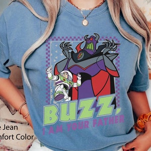 Zurg And Buzz I Am Your Father Checkerboard Comfort Colors T-shirt, Toy Story Tee, Vintage Disney Dad Shirt, Funny Father's Day Gift image 5