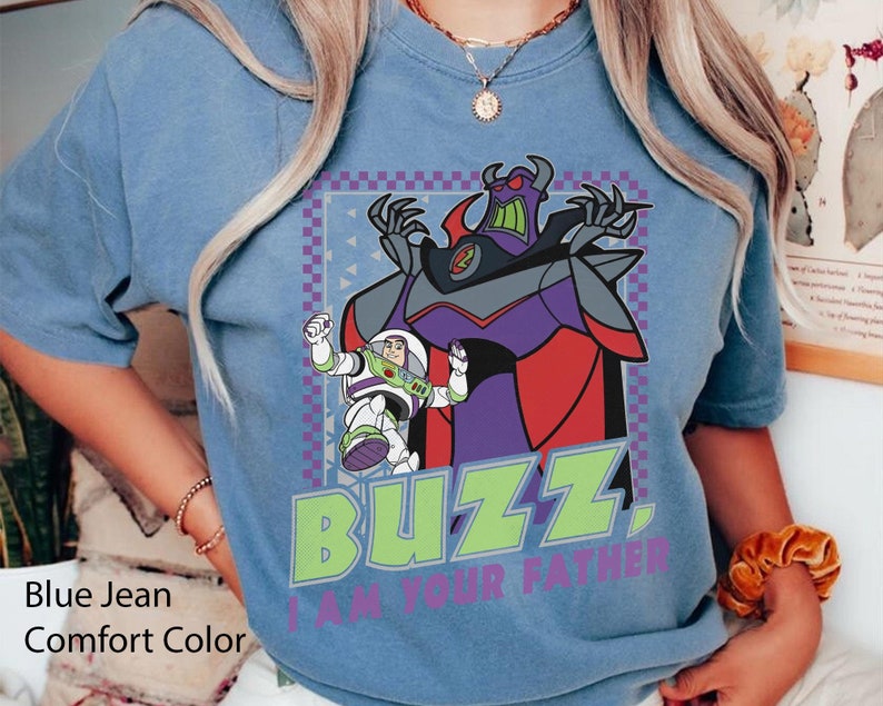 Zurg And Buzz I Am Your Father Checkerboard Comfort Colors T-shirt, Toy Story Tee, Vintage Disney Dad Shirt, Funny Father's Day Gift image 5