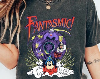 Disney Fantasmic Mickey Villains T-Shirt, Mickey Mouse Sorcerer Tee, Ursula Maleficent Jafar Shirt, Disney Villains Tee, Disneyland Trip Tee