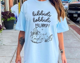Custom Disney Maternity Cinderella T-shirt, Bibbidi Bobbidi Bump Shirt, Baby Reveal Tee, New Mom Gift, Mother's Day Gift, Mommy To Be