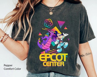 Mickey Mouse & Figment Astronaut 1982 Comfort Colors T-shirt, Retro Disney Epcot Center Shirt, Disneyland Family Trip, Walt Disney World