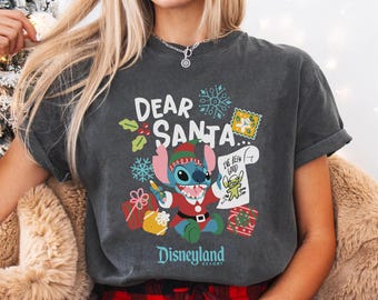 Stitch Elf Christmas Dear Santa I've Been Good Shirt, Lilo and Stitch Disney Xmas T-shirt, Disneyland Merry Christmas Party, Family Trip Tee