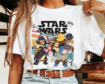 Pooh And Friends May The Force Be With You Comfort Colors Shirt, Winnie The Pooh, Star Wars Day T-shirt, Hollywood Studios, Galaxy's Edge