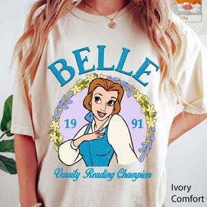 Disney Belle Varsity Reading Champion T-Shirt, Belle Princess Tee, Beauty and the Beast Shirt, Disney Princess Shirt, Book Reader Gift