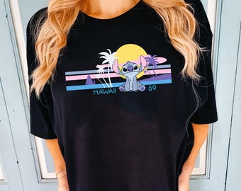 Disney Lilo And Stitch Hawaii 59 T-Shirt, Stitch Palm Tree Beach Tee, Lilo And Stitch Shirt, Stitch Aloha Tee, Disneyland Vacation Shirt