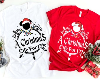 Mickey Minnie Mouse Pirates Christmas Life For Me Comfort Colors Shirt, Yo Ho Ho Christmas Couple Matching T-shirt, Disney Christmas Party
