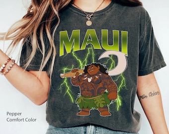 Vintage Moana Maui Metal Rock Portrait T-Shirt, Disney Moana 2 Movie Shirt, Maui Shirt For Men Disneyland Family Vacation, Magic Kingdom