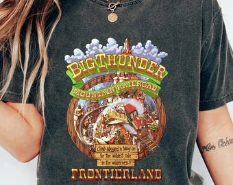 Disney Big Thunder Mountain Railroad T-Shirt, Retro Frontierland Shirt, Walt Disney World Tee, Disneyland vacation, Family Matching Trip