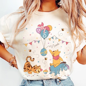 Custom Kid Name Age Pooh With Friends Shirt, Disney Winnie The Pooh It&#39;s My Birthday Tee, Personalized Birthday Gift, Disneyland Family Trip