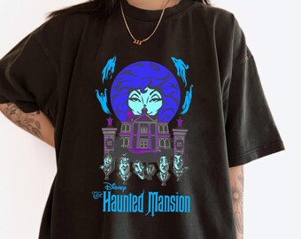 Retro Madame Leota Singing Busts Poster Comfort Colors T-shirt, Haunted Mansion Shirt, Disney Halloween Party 2024, Disneyland Spooky Season