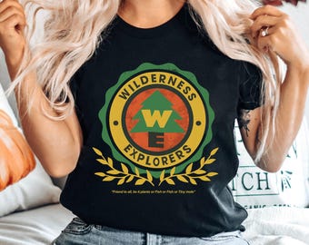 Vintage Russell Wilderness Explorer Badge Comfort Colors T-shirt, Disney Up Movie Shirt, Disneyland Family Trip Matching, Animal Kingdom Tee