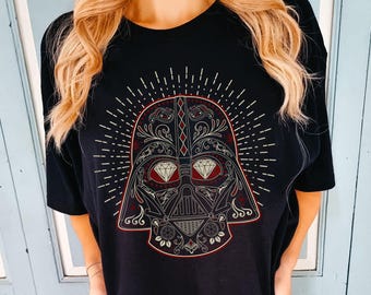 Disney Star Wars Darth Vader T-Shirt, Sugar Skull Style Tee, Day of the Dead Tee, Galaxy Edge Shirt, Hollywood Studio Tee, Star Wars Day Tee