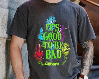 Vintage Disney Villains It’s Good To Be Bad T-Shirt, Hades Ursula Jafar Evil Queen Maleficent Tee, Not So Scary Party, Disneyland Trip Tee
