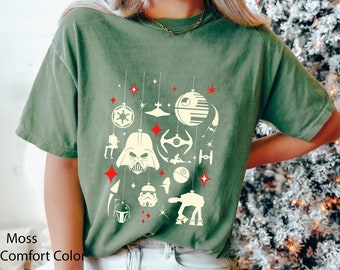 Darth Vader Stormtrooper Galactic Empire Ornaments Comfort Colors Shirt, Star Wars X-mas T-shirt, Disney Christmas Party, Hollywood Studios