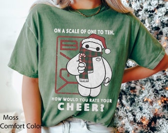 Santa Baymax Cheer Scale Comfort Color Shirt, Big Hero 6 Xmas T-shirt, Disney Christmas Party, Disneyland Holiday Family Trip, X-mas Gift