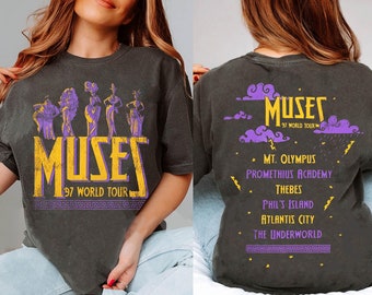 Double Sided Hercules Muses 97 World Tour Comfort Colors Shirt, Retro  Front And Back T-shirt, 2024 Trip, Birthday Girl Gift