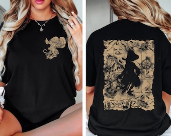 Vintage Disney Captain Hook Neverland Map Shirt, Disney Peter Pan Villains T-shirt, Disneyland Family Trip Matching 2025, Magic Kingdom