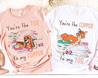 Tod and Copper Friends Matching Couple Comfort Colors T-shirt, Retro  The Fox and the Hound Shirt, 2024 Trip,   World
