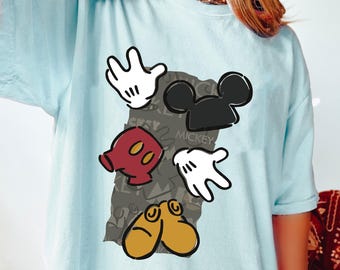 Disney Mickey Mouse Icon Classic T-Shirt, Retro Mickey Glove Ears Shoes Tee, Funny Mickey Shirt, Disneyland Trip Shirt, Magic Kingdom Tee