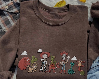 Embroidered Toy Story Cowboy Sweatshirt, Jessie Woody Bullseye Howdy Crewneck, Cactus Southwest Disneyland Trip Shirt