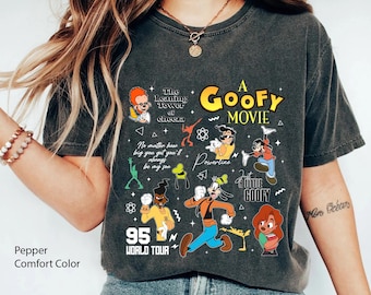 Retro  A Goofy Movie Characters Comfort Colors T-shirt, Powerline World Tour 95 Shirt, Roxanne And Max, 2024 Family Trip Outfits