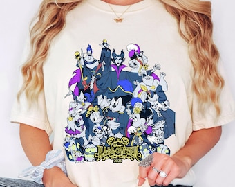 Disney Halloween Villains T-Shirt 2025, Mickey And Friends Tee, Maleficent Ursula Evil Queen Shirt, Spooky Season Tee, Not So Scary Shirt