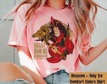Disney Aladdin Villains T-Shirt, Jafar Grant Me Power Tee, Evil Genie Shirt, Retro Disney Villain Top, Gift for Dark Disney Fans