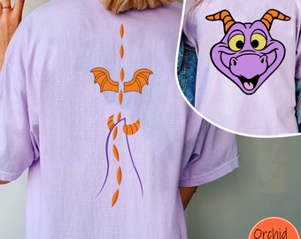 Two Sided Figment Big Face Halloween Costume Comfort Colors Shirt, Disney Epcot T-shirt, Figment Dragon Shirt, Disneyland Family Trip