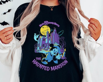 Mickey Mouse The Hatbox Ghost Comfort Colors T-shirt, The Haunted Mansion Shirt, Disney Mickey's Not So Scary Party, Spooky Season Shirt