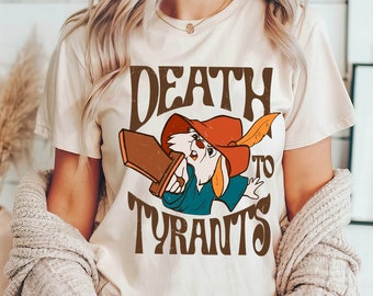 Vintage 70s Skippy Rabbit Death To Tyrants Comfort Colors T-shirt, Retro Robin Hood Shirt, 2025 Trip Matching, Magic Kingdom