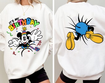 Mickey Mouse It's My Birthday Front And Back Comfort Colors Shirt, Funny  Double Sided Tee, Birthday Boy Girl Gift, 2024 Trip