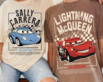 Retro Lightning Mcqueen Sally Shirt, Pixar Cars T-shirt, Disney Couple Matching Tee, Cars Land Shirt, Radiator Springs, Disneyland Outfits