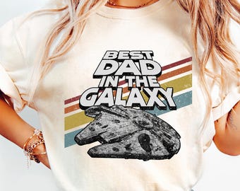 Retro Millennium Falcon 77 Best Dad In The Galaxy Shirt, Disney Star Wars Family T-shirt, Father's Day Gift, Daddy Birthday, Galaxy's Edge