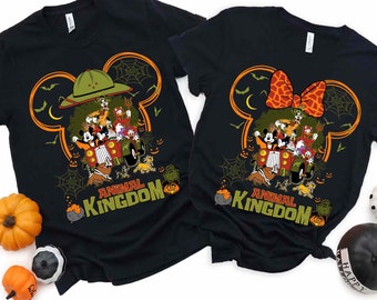 Mickey And Friends Animal Kingdom Halloween Matching Comfort Colors T-shirt, Disney Safari Spooky Season Shirt, Lion King Halloween Party