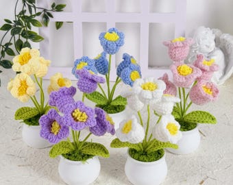 Gehaakte lelietje-van-dalen, gehaakte bloem, gehaakt cadeau, handgemaakt cadeau, jubileumcadeau, woondecoratie, kantoordecor, autodecor, gebreide plant