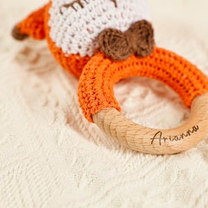 Personalized Crochet Rattle, Custom Wooden Baby Rattle, Baby Rattle ...