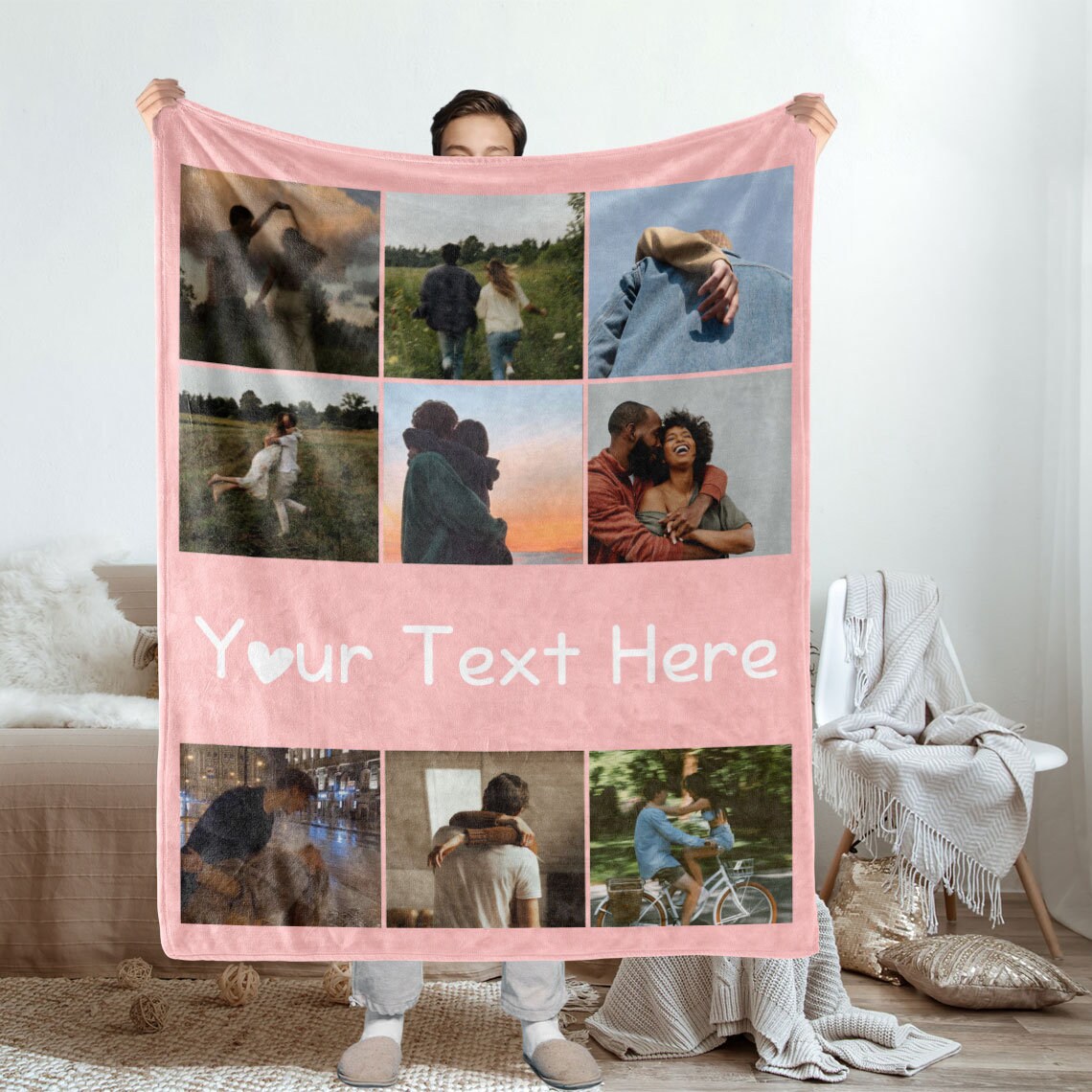 Best Mom Ever Custom Photo Collage, 10 Pictures, Customizable Text Blanket