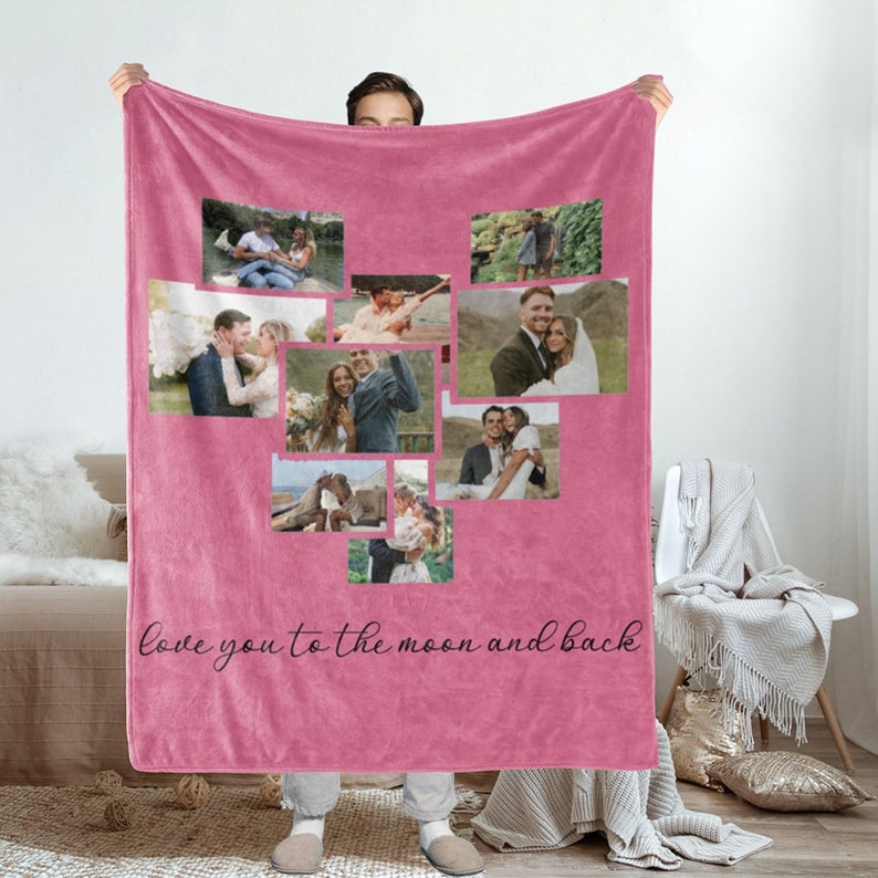 Custom Picture Blanket, Personalized Photo Blanket, Family Photo