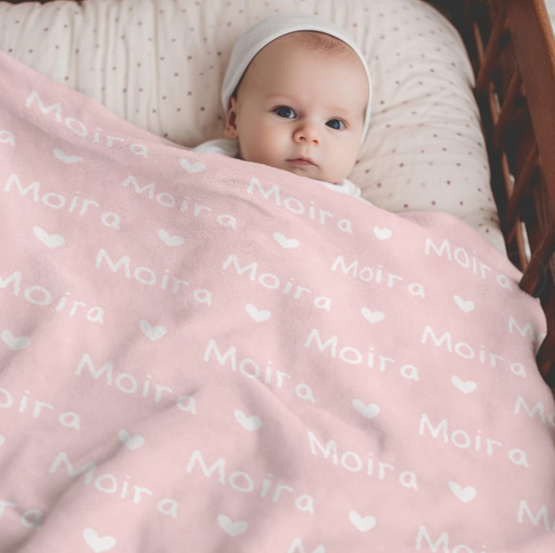 Personalized Name Baby Blanket, Custom Blankets for Kids, Blanket for