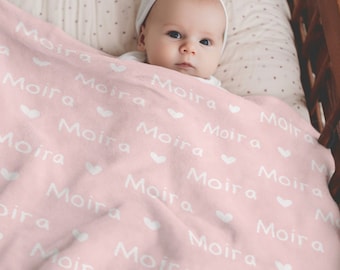 Nombre personalizado manta de bebé, mantas personalizadas para niños, manta para recién nacido, manta de cochecito, ropa de cama de regalo swaddle, nuevo regalo de bebé personalizado